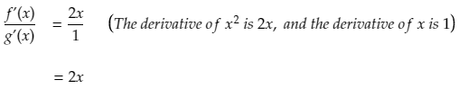 Calculating the quotient of two derivatives and finding that it is not equivalent to the derivative of the quotient.