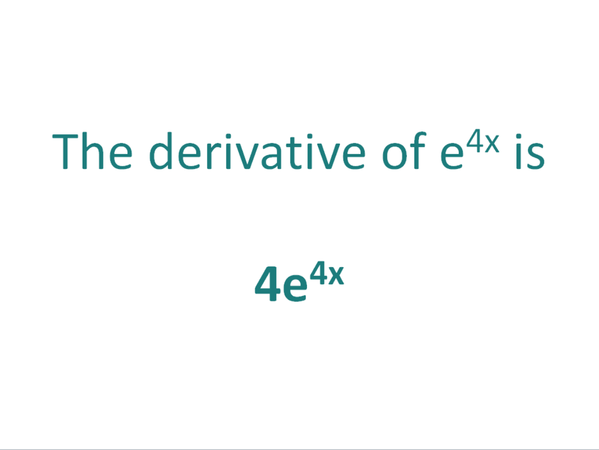 The Derivative Of E 4x DerivativeIt