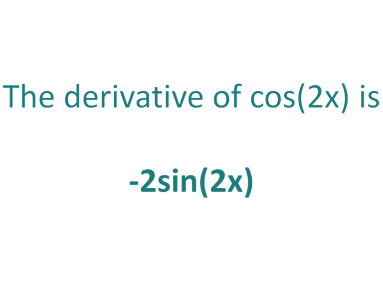 what is the derivative of cos 2theta