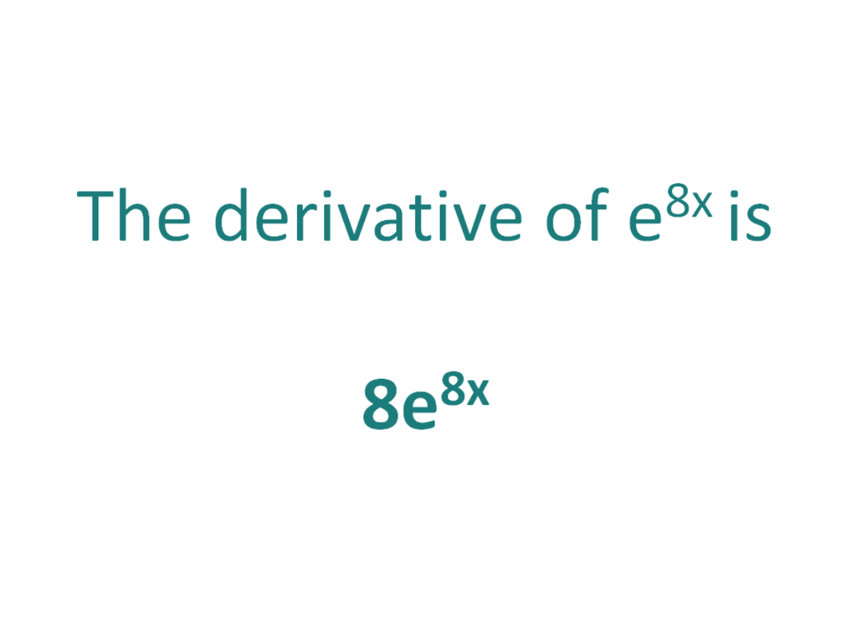 The Derivative Of E 8x DerivativeIt