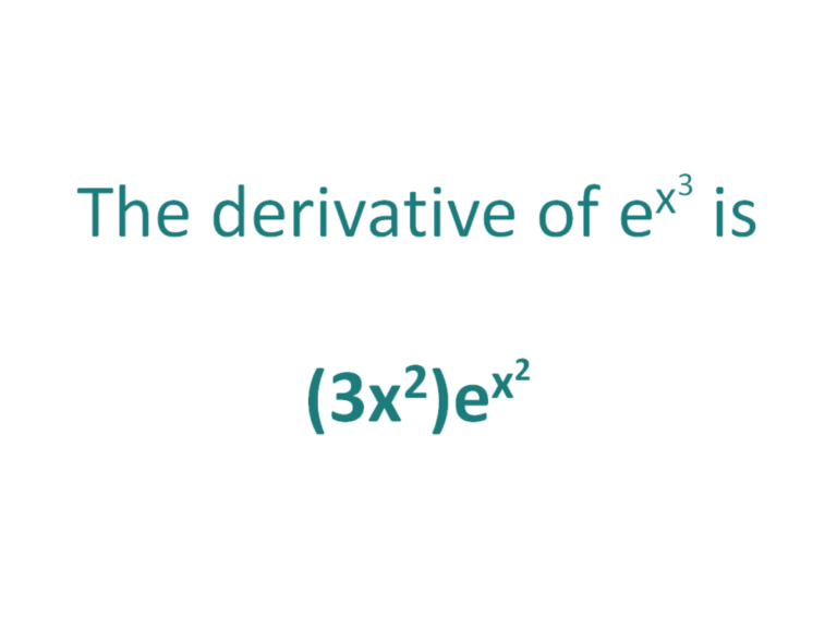 The Derivative of e^x^3 - DerivativeIt