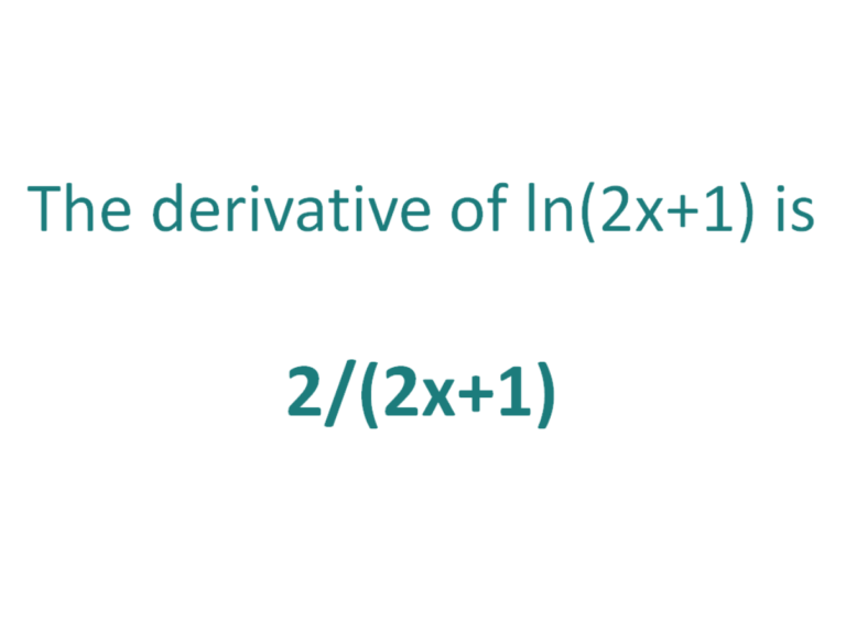 the derivative of ln 1 x