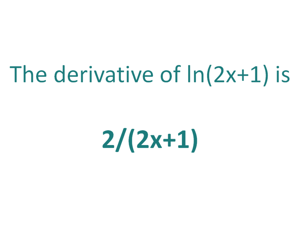 The Derivative Of Ln 2x 1 DerivativeIt