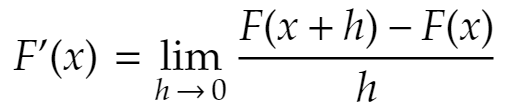 Definition of the derivative of F(x)